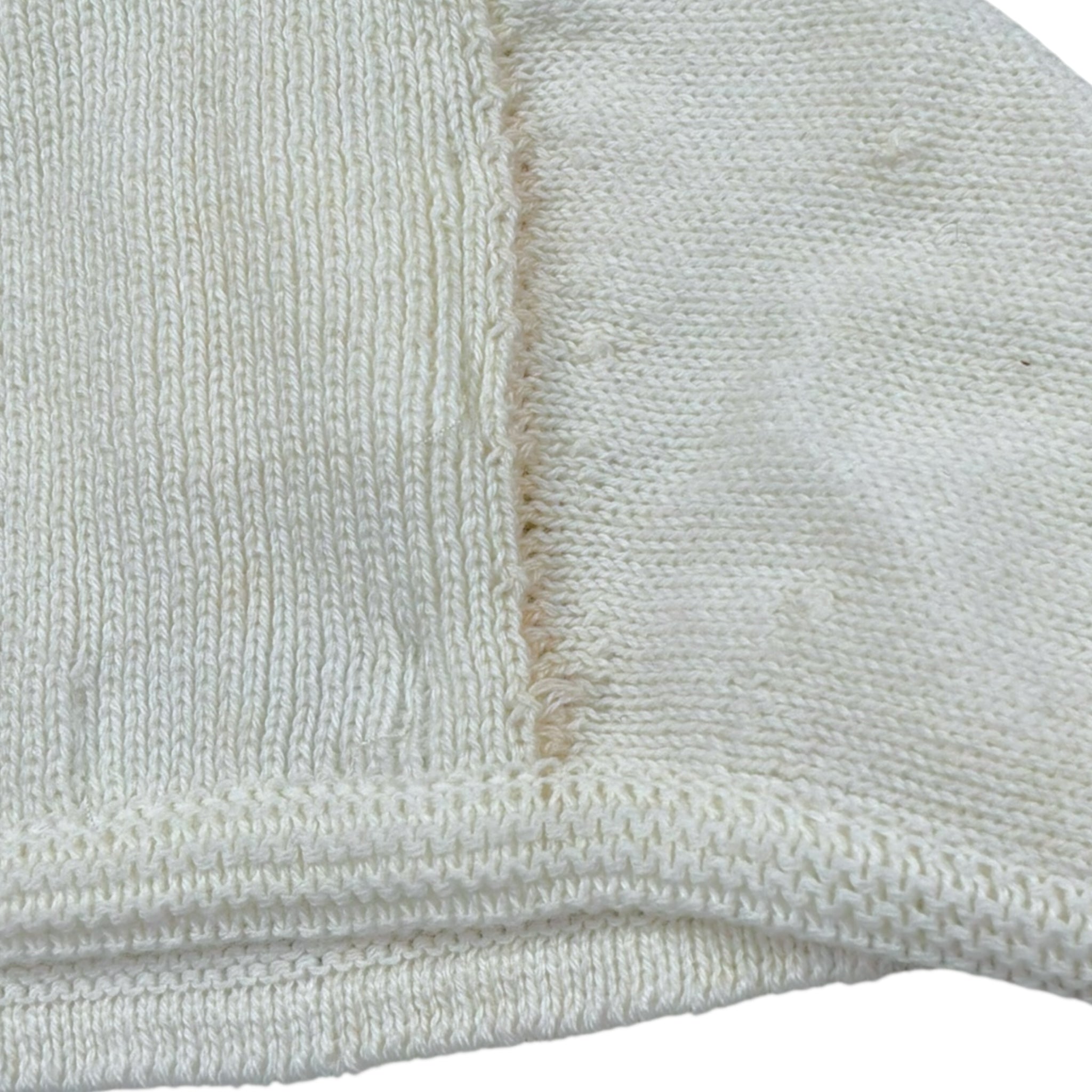 Foque Cappello Tinta Unita con Ricami per Neonato IEIEI PANNA FOQUE 