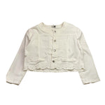Fracomina Giubbino Crop Tinta Unita con Ricami per Bambina FM0574 BIANCO FRACOMINA 