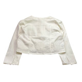 Fracomina Giubbino Crop Tinta Unita con Ricami per Bambina FM0574 BIANCO FRACOMINA 