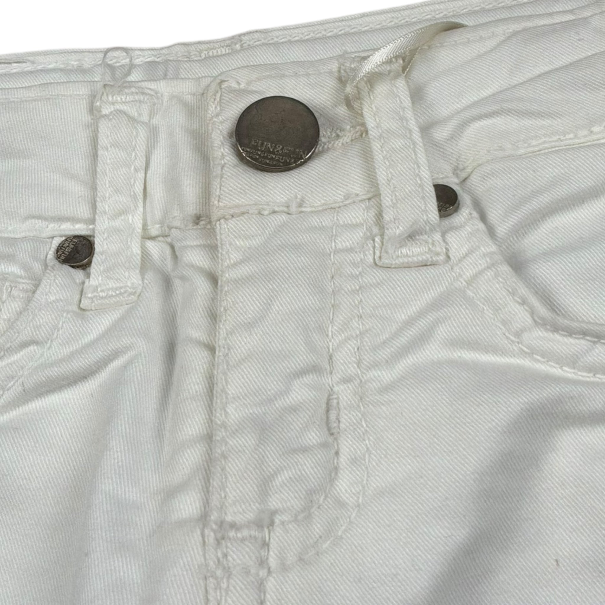 Fun & Fun Pantalone Tinta Unita con Girovita Regolabile per Neonata FNBPT14424N BIANCO FUN & FUN 