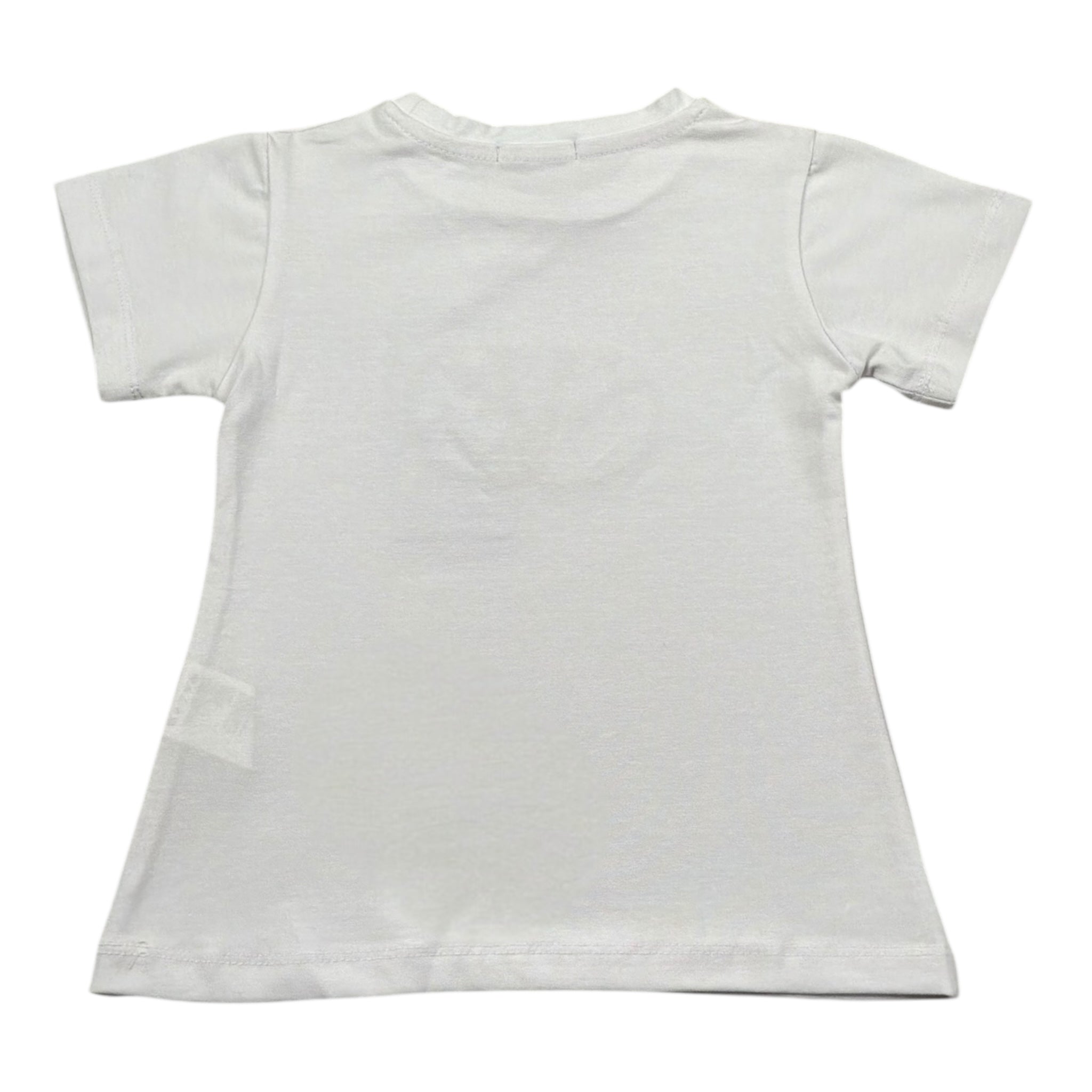 Fun & Fun T-Shirt Girocollo Tinta Unita con Paillettes per Bambina FNBTS16755 BIANCO FUN & FUN 