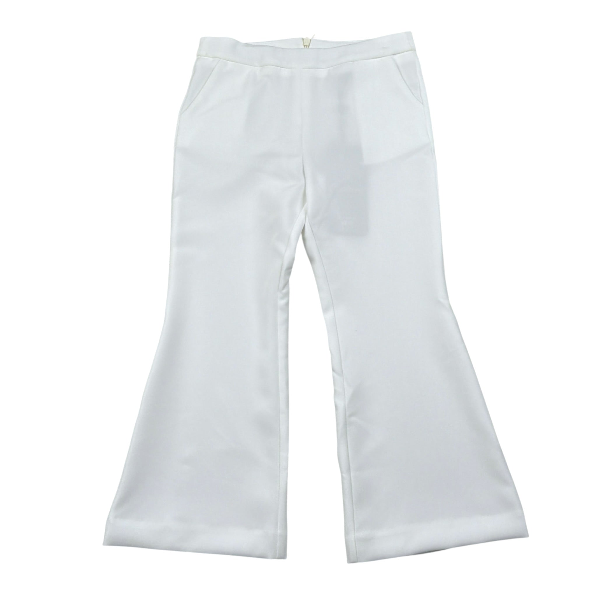 Fun & Fun Pantalone Tinta Unita Modello A Zampa per Bambina FNCBPT00990 BIANCO FUN & FUN 