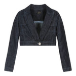 Fun & Fun Giubbino Modello Crop Tinta Unita In Denim per Bambina FNCJJK00982 BLU FUN & FUN 