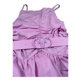 Fun & Fun Abito Bretelline Tinta Unita con Cintura per Bambina FNCJJP16377 GLICINE FUN & FUN 