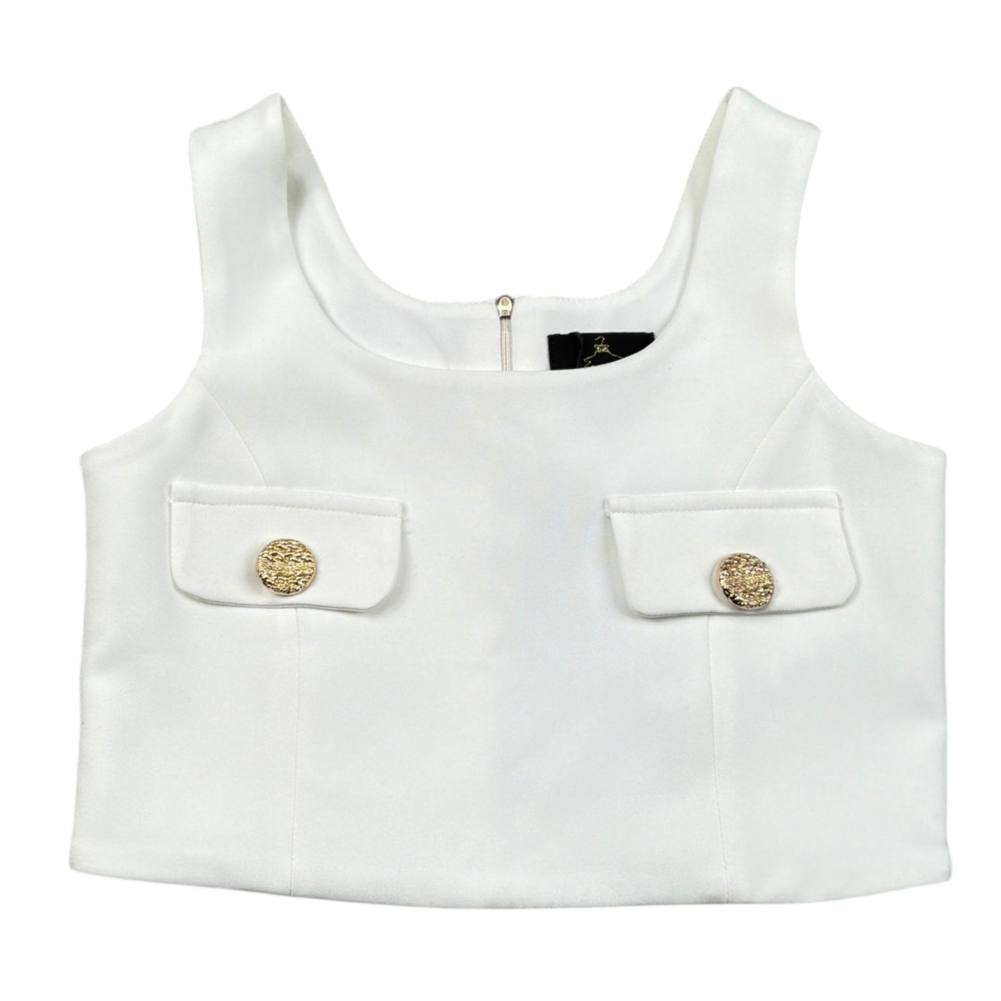Fun & Fun Top Tinta Unita con Finti Bottoni per Bambina FNCJTP16382 PANNA FUN & FUN 