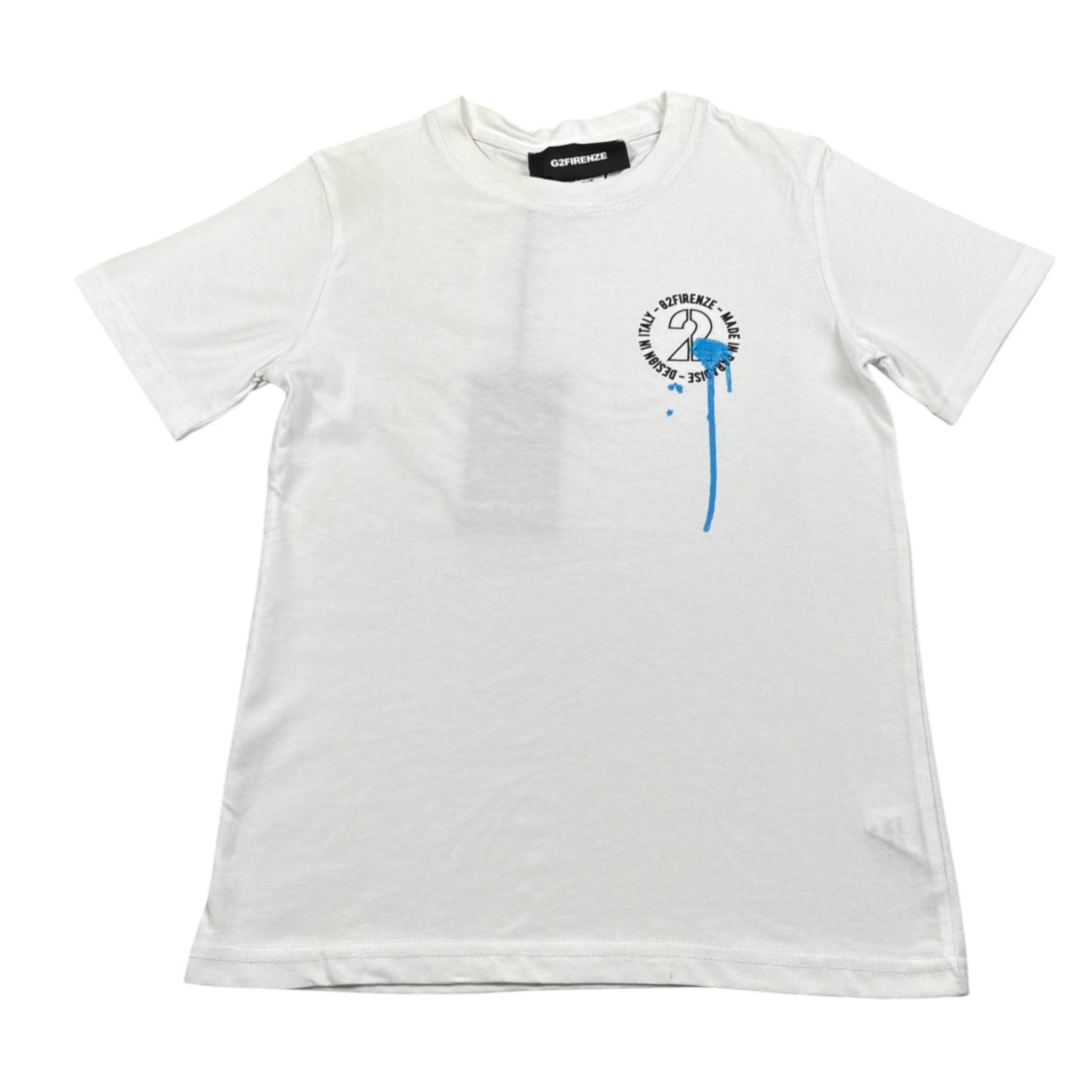 G2Firenze T-Shirt Girocollo tinta unita con Stampa Bianco per Bambino 00811 BIANCO G2FIRENZE 