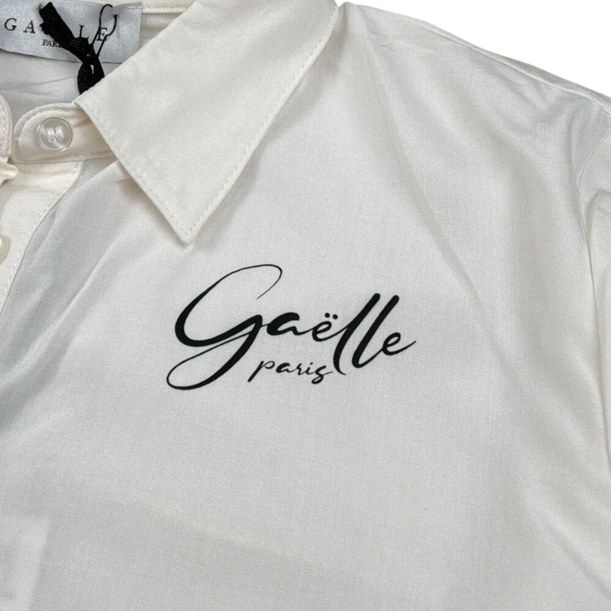 Gaelle Camicia tinta unita con Stampa Bianco per Bambina 2745C00518 BIANCO GAELLE 