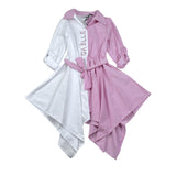 Gaelle Abito Bicolore con Fantasia A Righe per Bambina 2745V00005 BAINCO/ROSA GAELLE 