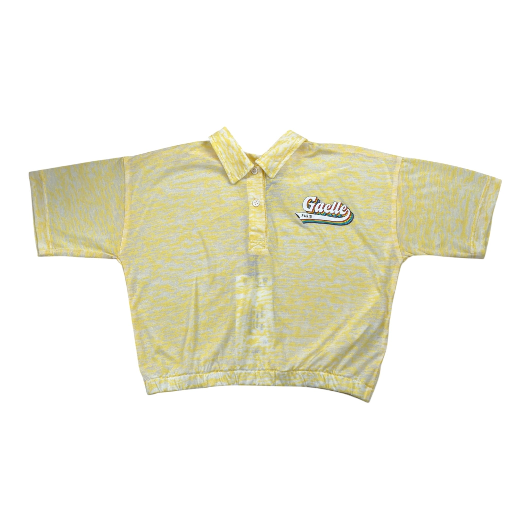 Gaelle Polo Mezza Manica tinta unita con Fantasia Giallo per Bambina 2746MPY00464 GIALLO GAELLE 