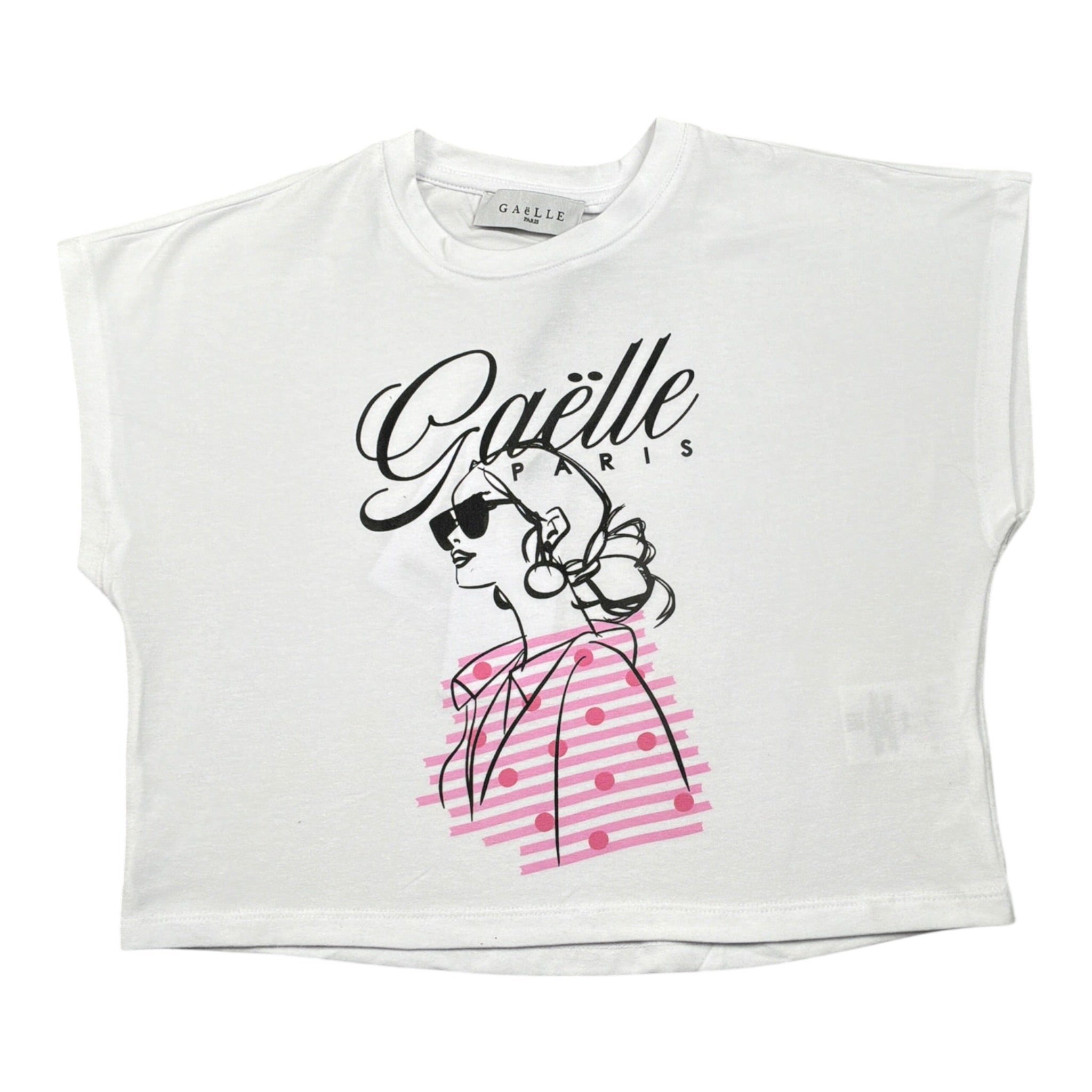 Gaelle T-Shirt tinta unita con Stampa Bianco per Bambina 2746MY00510 BIANCO GAELLE 