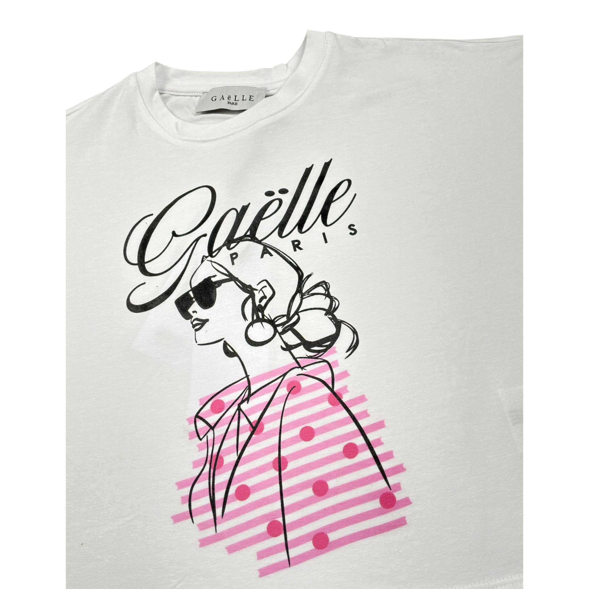 Gaelle T-Shirt tinta unita con Stampa Bianco per Bambina 2746MY00510 BIANCO GAELLE 