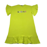 Gaelle Abito Mezza Manica Tinta Unita con Stampa per Bambina 2746V00339X VERDE GAELLE 