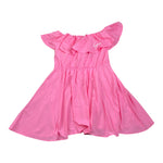 Gaelle Abito tinta unita con Rouches Rosa per Bambina 2746V00485 ROSA GAELLE 