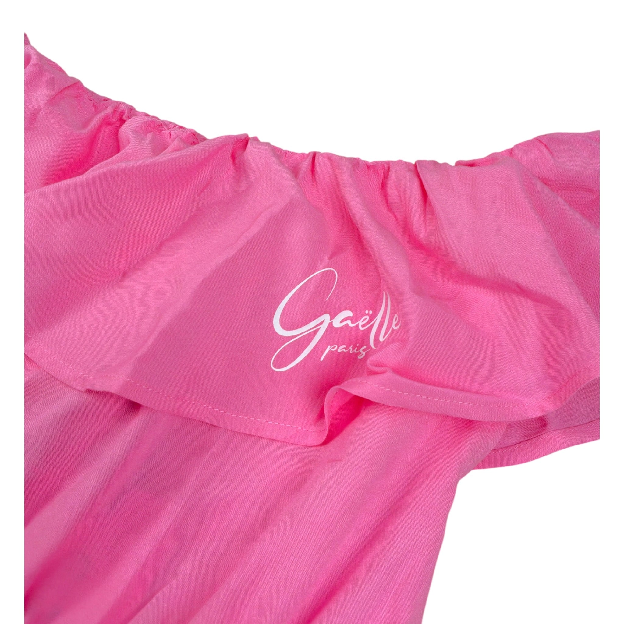 Gaelle Abito tinta unita con Rouches Rosa per Bambina 2746V00485 ROSA GAELLE 