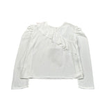Gaialuna Camicia Tinta Unita con Balze per Bambina G2294 BIANCO GAIALUNA 