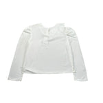 Gaialuna Camicia Tinta Unita con Balze per Bambina G2294 BIANCO GAIALUNA 