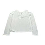 Gaialuna Camicia Tinta Unita con Balze per Bambina G2294 BIANCO GAIALUNA 