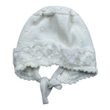 Granlei Cappello Tinta Unita con Ricami per Neonata 542 PANNA GRANLEI 
