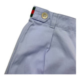 Gucci Bermuda Tinta Unita con Profili Logo per Neonato 810878 AZZURRO GUCCI 