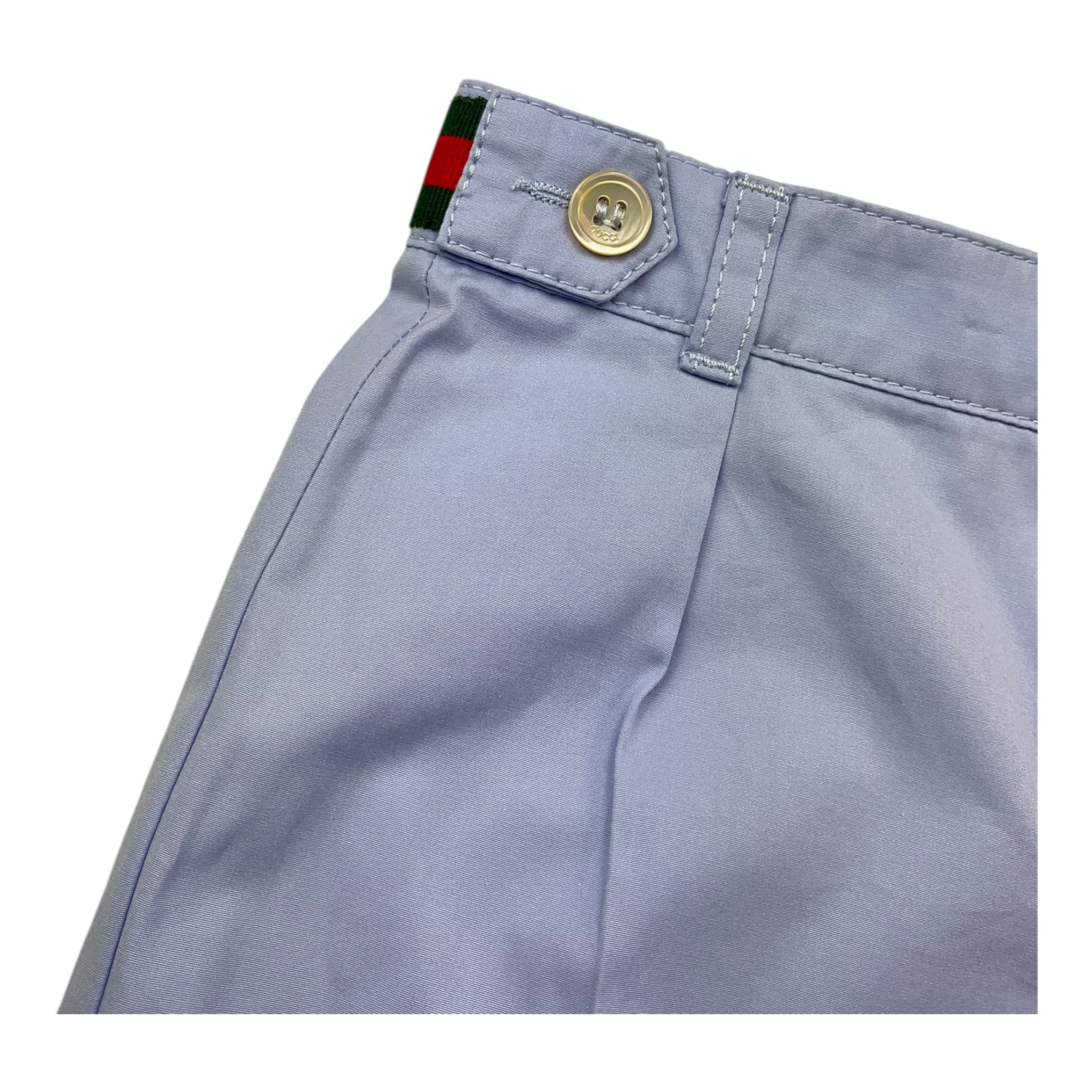 Gucci Bermuda Tinta Unita con Profili Logo per Neonato 810878 AZZURRO GUCCI 