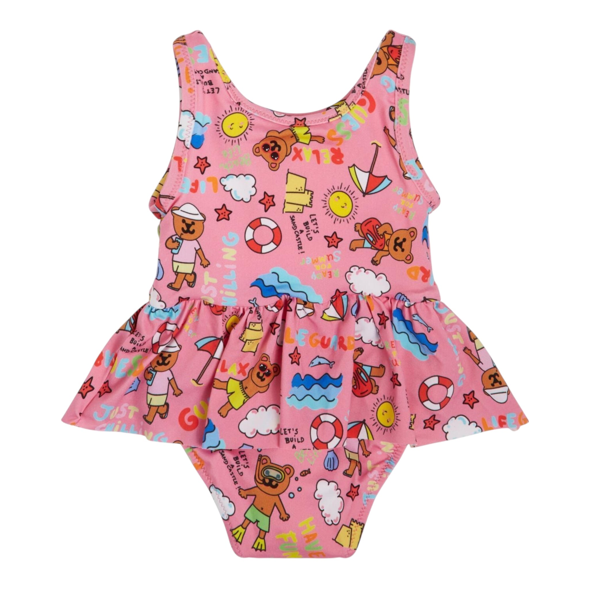 Guess Costume Intero Tinta Unita Stampe per Neonata A3GZ02MP004 ROSA GUESS 