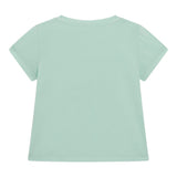 Guess T-Shirt Girocollo Tinta Unita con Stampa per Neonata A5GI03K6YW4 VERDE ACQUA GUESS 