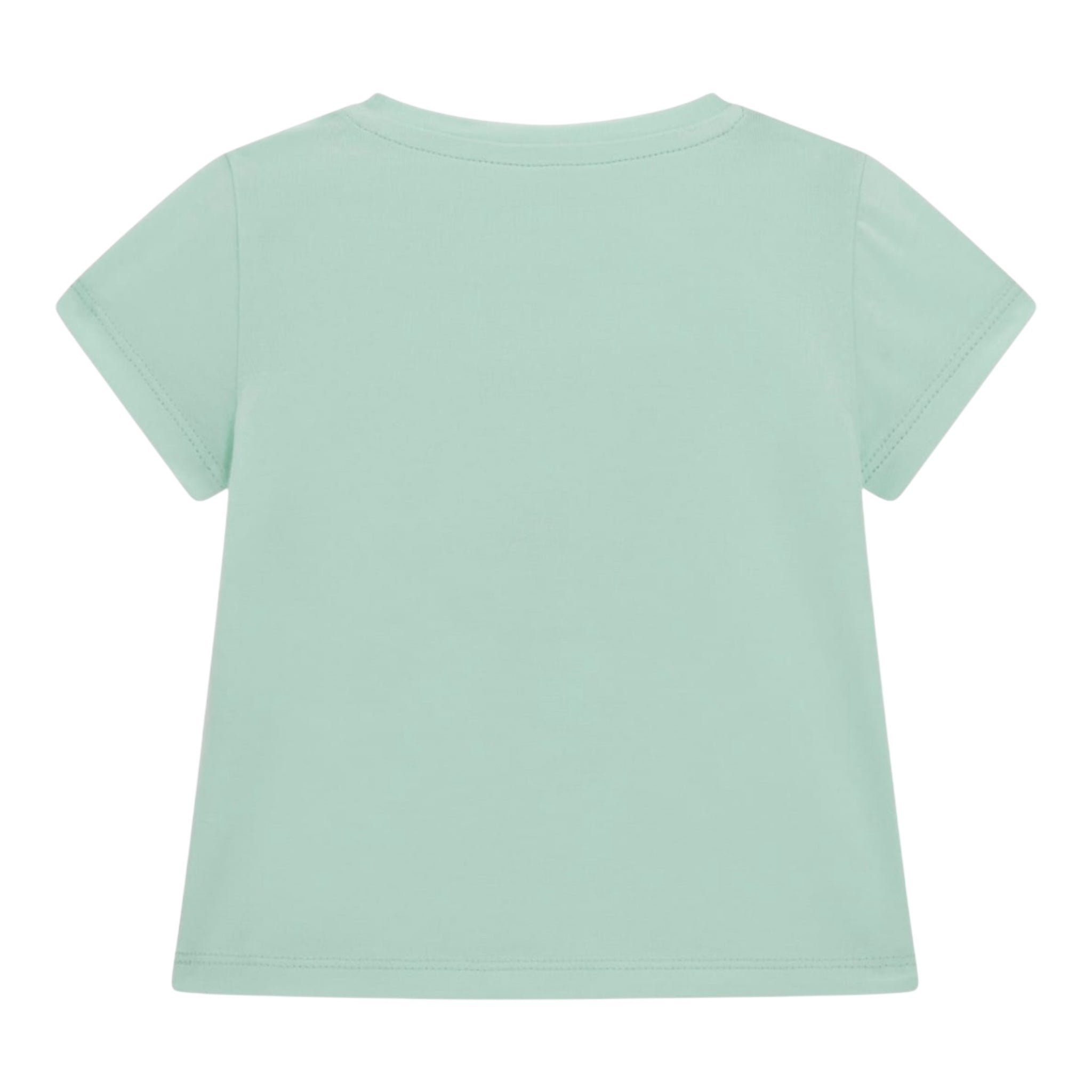 Guess T-Shirt Girocollo Tinta Unita con Stampa per Neonata A5GI03K6YW4 VERDE ACQUA GUESS 