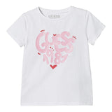 Guess T-Shirt Tinta Unita con Stampa per Neonata A5RI00K6YW4 BIANCO GUESS 