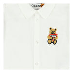 Guess Camicia Manica Lunga Tinta Unita con Stampa per Neonato I4RH00W9CL0 BIANCO GUESS 