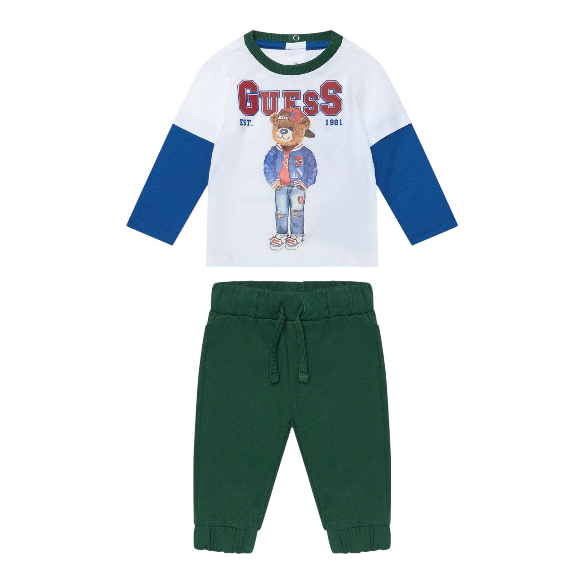 Guess Completo 2 Pezzi Shirt-Bermuda per Neonato I5RG04K8HM4 VERDE GUESS 