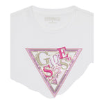 Guess T-Shirt Girocollo Tinta Unita con Stampa per Bambina J5GI04K6YW4 BIANCO GUESS 