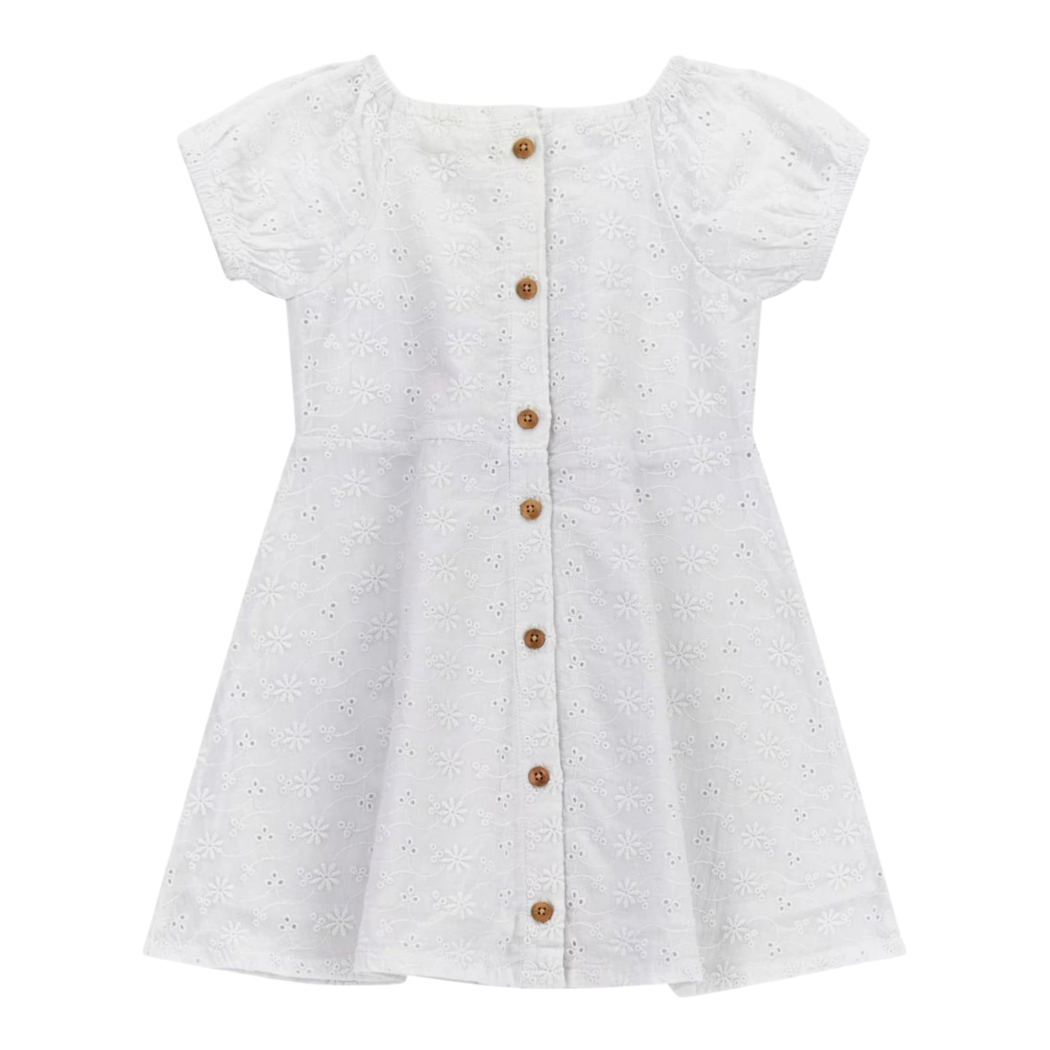 Guess Abito Mezza Manica Tinta Unita In Pizzo Sangallo per Bambina K4GK02WG680 BIANCO GUESS 