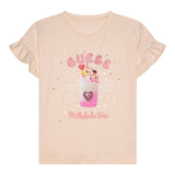 Guess T-Shirt Gircollo Tinta Unita con Stampa per Neonata K5GI02K6YW4 ROSA GUESS 