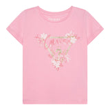 Guess T-Shirt Girocollo Tinta Unita con Stampa per Bambina K5GI14K6YW4 ROSA GUESS 