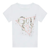 Guess T-Shirt Girocollo Tinta Unita con Logo per Bambina K5RI00K6YW4XXJ BIANCO GUESS 