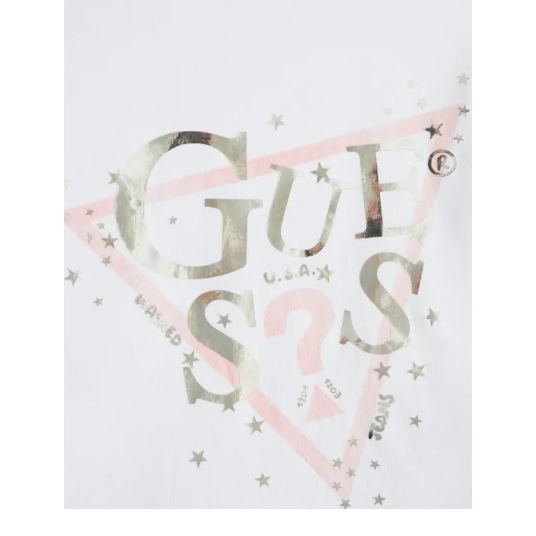 Guess T-Shirt Girocollo Tinta Unita con Logo per Bambina K5RI00K6YW4XXJ BIANCO GUESS 