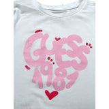 Guess Shirt Girocollo Tinta Unita con Logo per Neonata K5RI01K6YW4 BIANCO GUESS 
