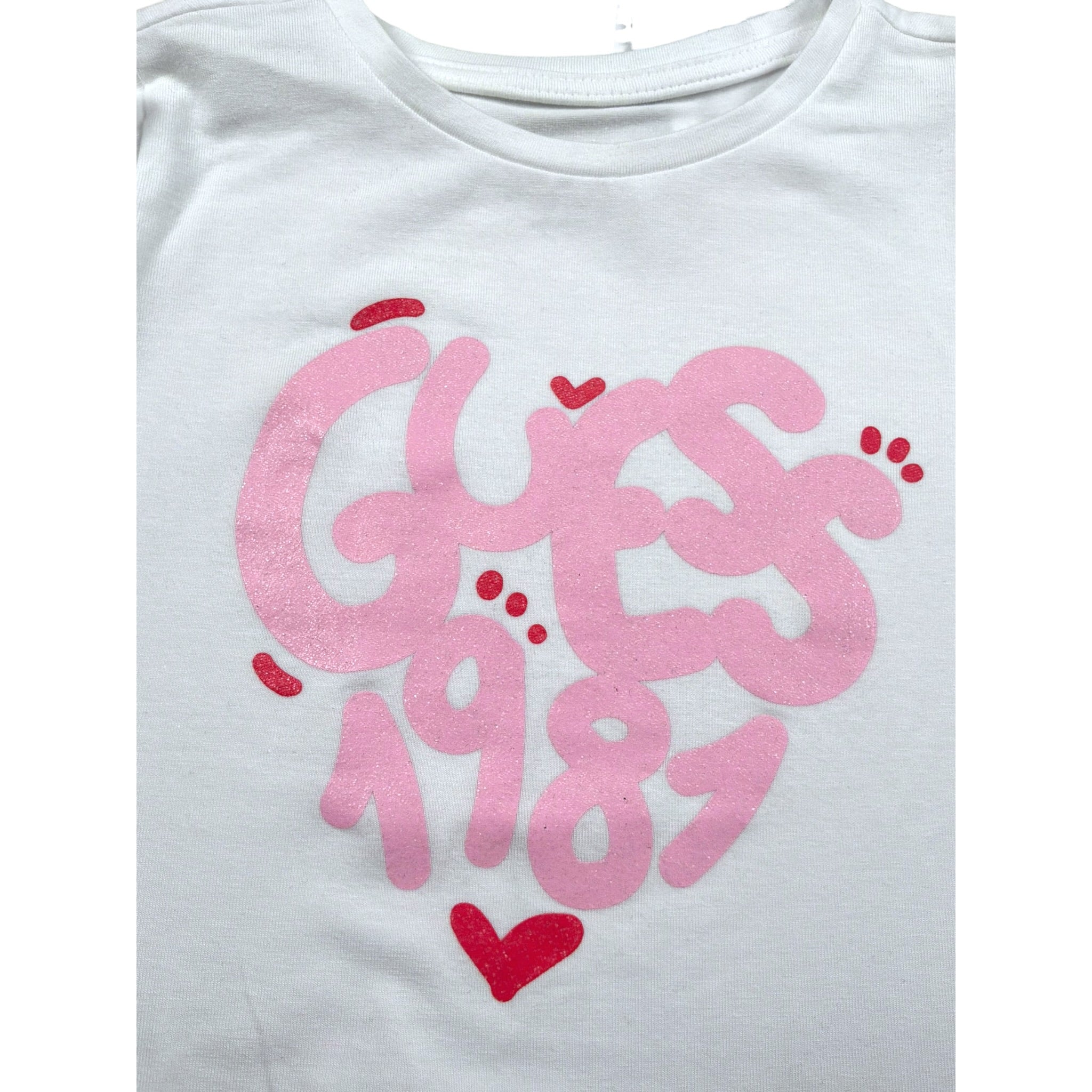Guess Shirt Girocollo Tinta Unita con Logo per Neonata K5RI01K6YW4 BIANCO GUESS 