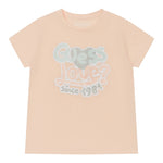 Guess T-Shirt Girocollo Tinta Unita con Stampa per Bambina K5RI06K6YW4J ROSA GUESS 