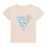 Guess T-Shirt Girocollo Tinta Unita con Logo per Neonata K5RI07K6YW4XXN ROSA GUESS 