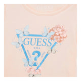 Guess T-Shirt Girocollo Tinta Unita con Logo per Neonata K5RI07K6YW4XXN ROSA GUESS 