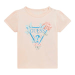 Guess T-Shirt Girocollo Tinta Unita con Logo per Bambina K5RI07K6YW4XX ROSA GUESS 