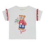 Guess T-Shirt Girocollo Tinta Unita con Stampa per Neonata K5RI12K6YW4N BIANCO GUESS 