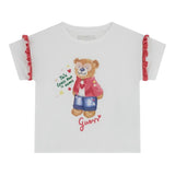 Guess T-Shirt Girocollo Tinta Unita con Stampa per Neonata K5RI12K6YW4N BIANCO GUESS 