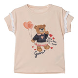 Guess T-Shirt Girocollo Tinta Unita con Stampa per Neonata K5RI12K6YW4X ROSA GUESS 