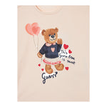 Guess T-Shirt Girocollo Tinta Unita con Stampa per Bambina K5RI12K6YW4XXJ ROSA GUESS 
