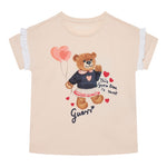 Guess T-Shirt Girocollo Tinta Unita con Stampa per Neonata K5RI12K6YW4XX ROSA GUESS 