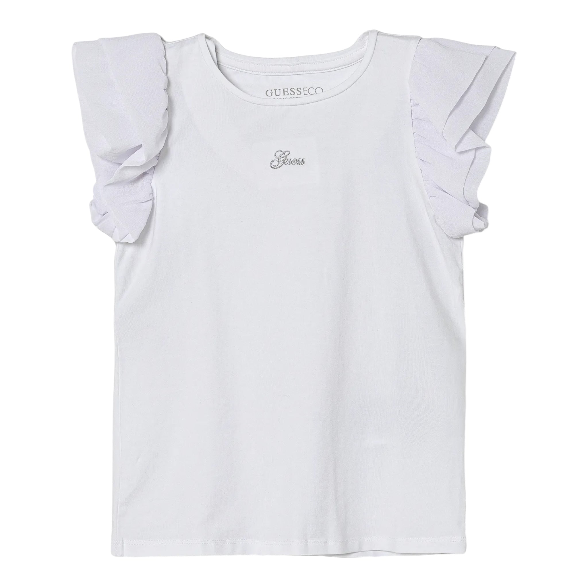 Guess T-Shirt Tinta Unita con Stampa per Neonata K5RI14K6YW4N BIANCO GUESS 