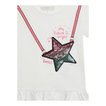 Guess T-Shirt Tinta Unita con Paillettes per Neonata K5RI19K6YW4N BIANCO GUESS 