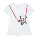 Guess T-Shirt Tinta Unita con Paillettes per Neonata K5RI19K6YW4X BIANCO GUESS 
